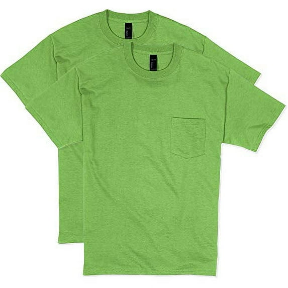 Hanes Adult Beefy-T Pocket T-Shirt (Pack of 2) 2 Lime