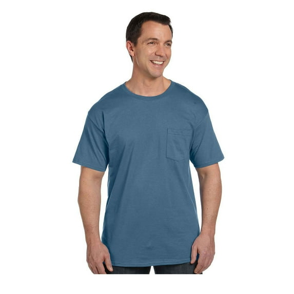Hanes Adult High Stitch Ring Spun Preshrunk Pocket T-Shirt, Style 5190