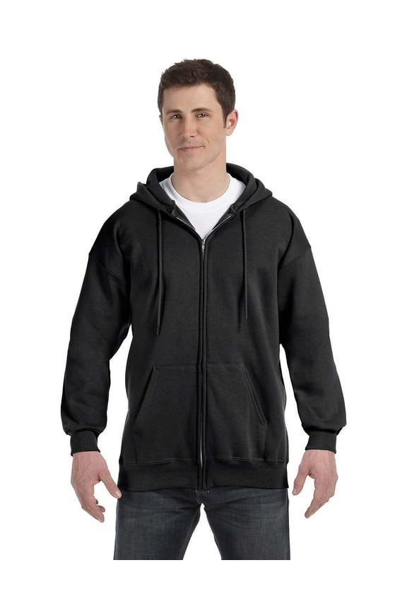 Adult Ultimate Cotton Full-Zip Hood , F280 , Black , X-Large