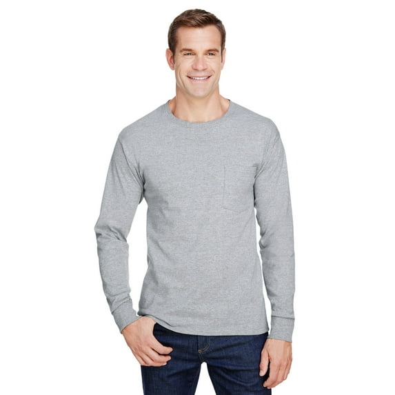 Hanes Adult Workwear Long-Sleeve Pocket T-Shirt - W120