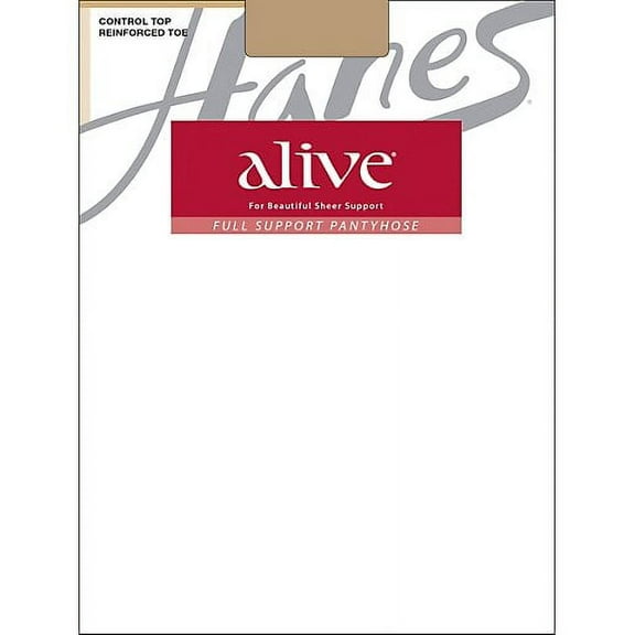 Hanes Alive Full Support Control Top Reinforced Toe Pantyhose