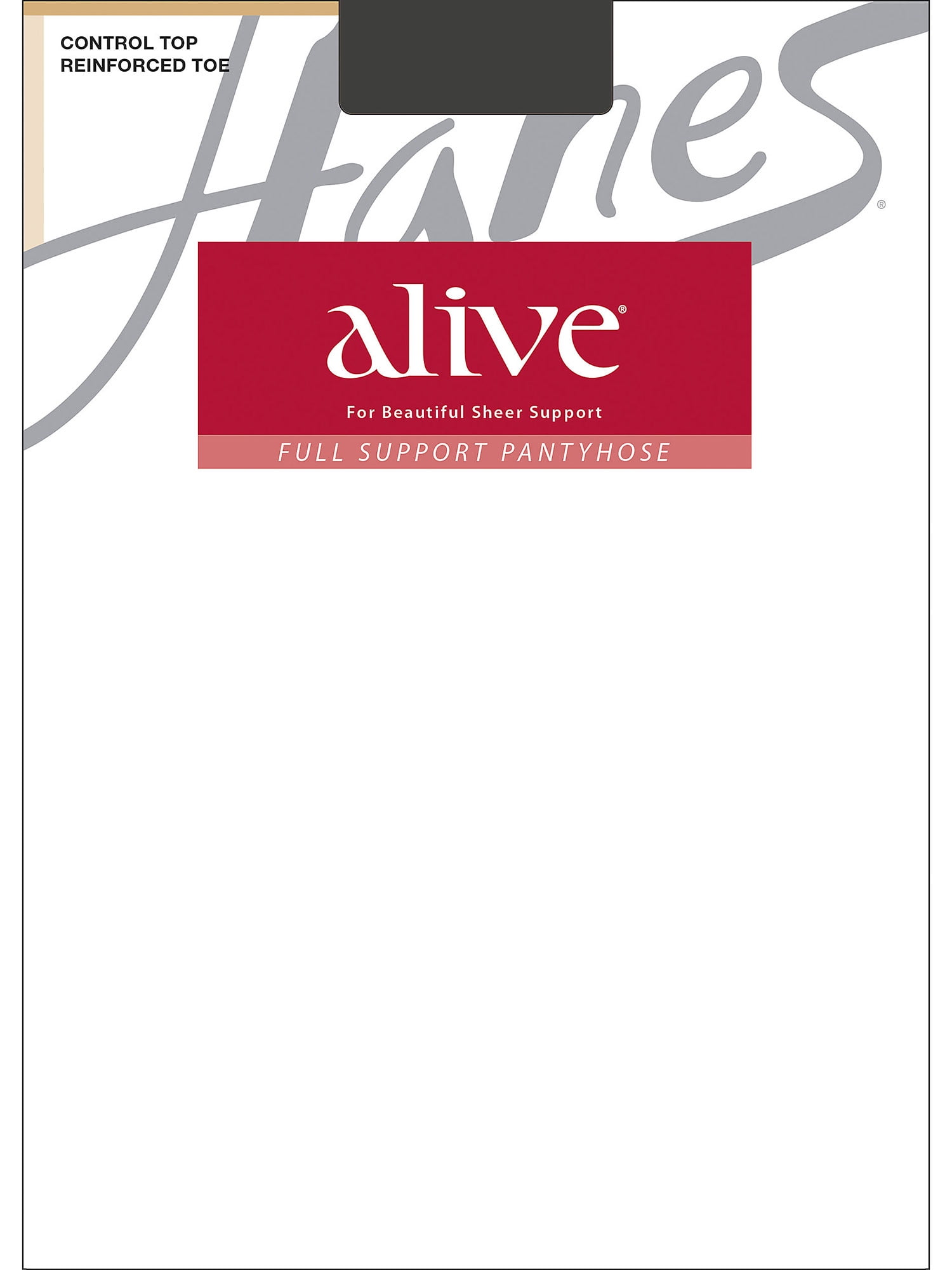 Hanes Alive Full Support Pantyhose with Control Top, Reinforced