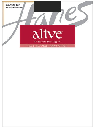 Hanes womens Alive Full Support Control Top Reinforced Toe  Pantyhose00810-Nude-E-3PK Pack of 3