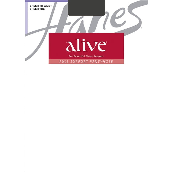 Hanes Alive Sheer to Waist Pantyhose Barely Black E Women's