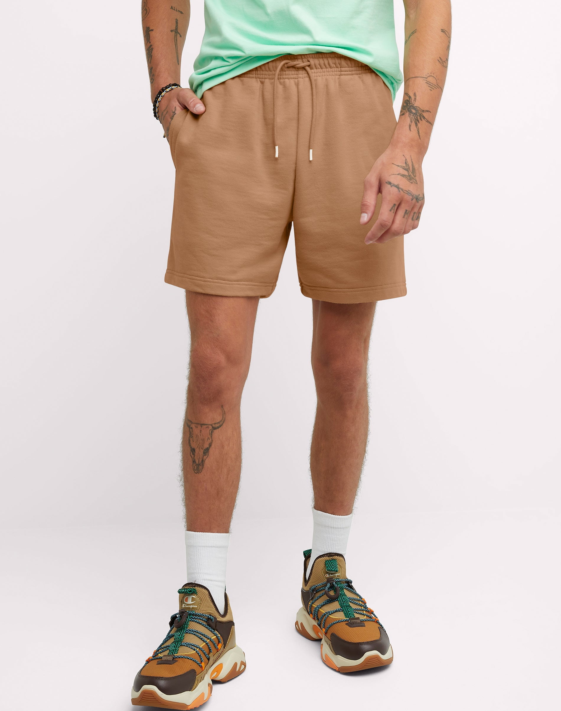 Hanes Men's Explorer French Terry 6" Shorts, Sizes XS-2XL