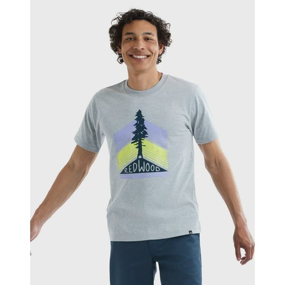 Hanes Explorer Unisex Graphic T-Shirt, Redwood Tree Light Steel S