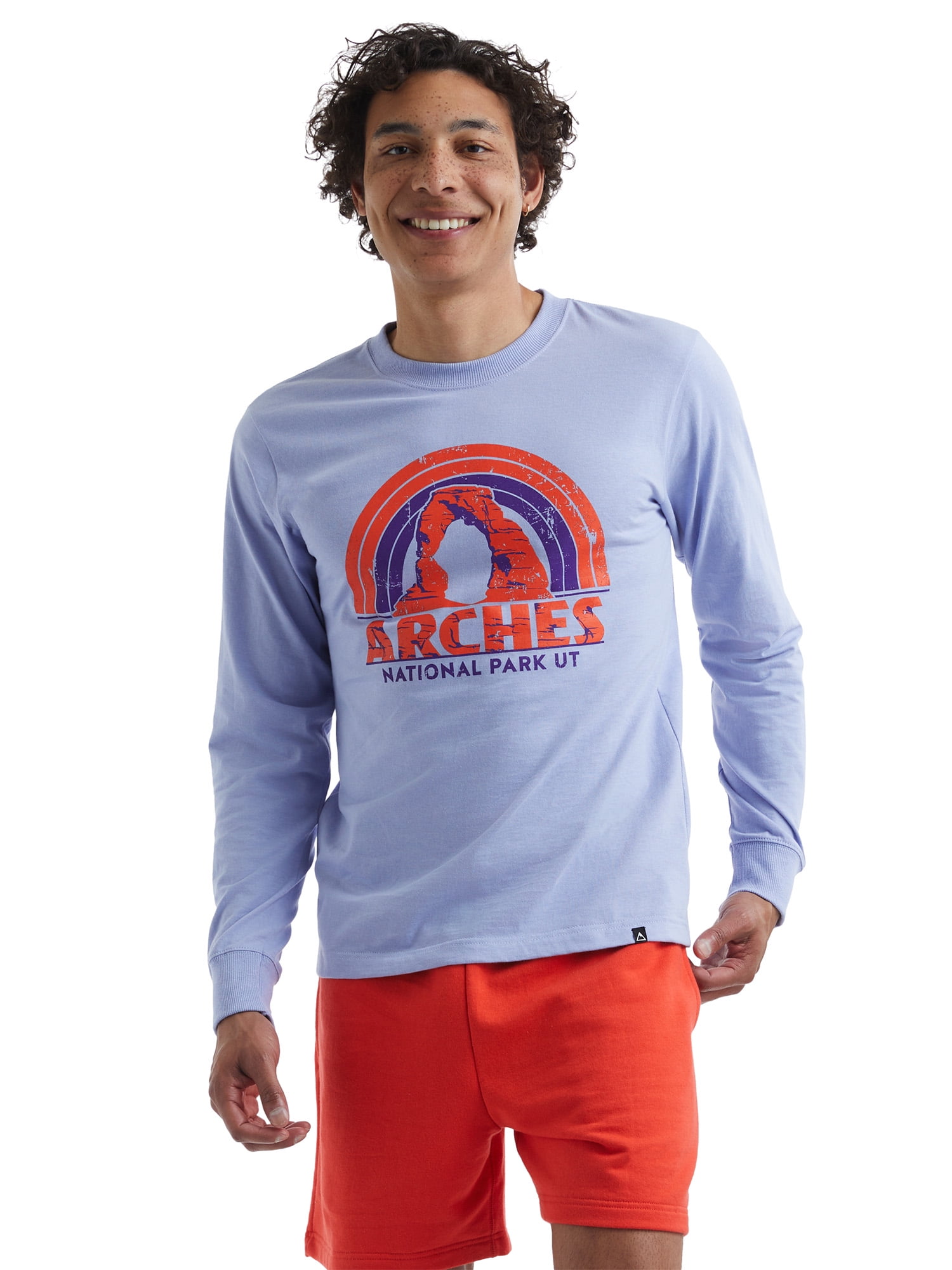 Hanes All Gender Explorer Collection Arches Long Sleeve Graphic T-Shirt, Men's Sizes XS-2XL