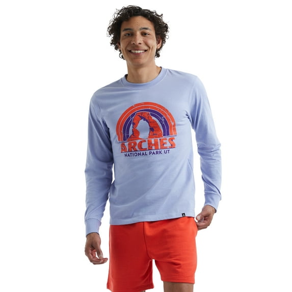 Hanes All Gender Explorer Collection Arches Long Sleeve Graphic T-Shirt, Men's Sizes XS-2XL