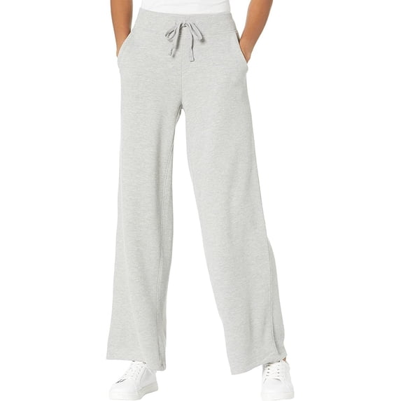 Hanes Alternative Women's Cotton French Terry Wide Leg Pants Heather Grey M