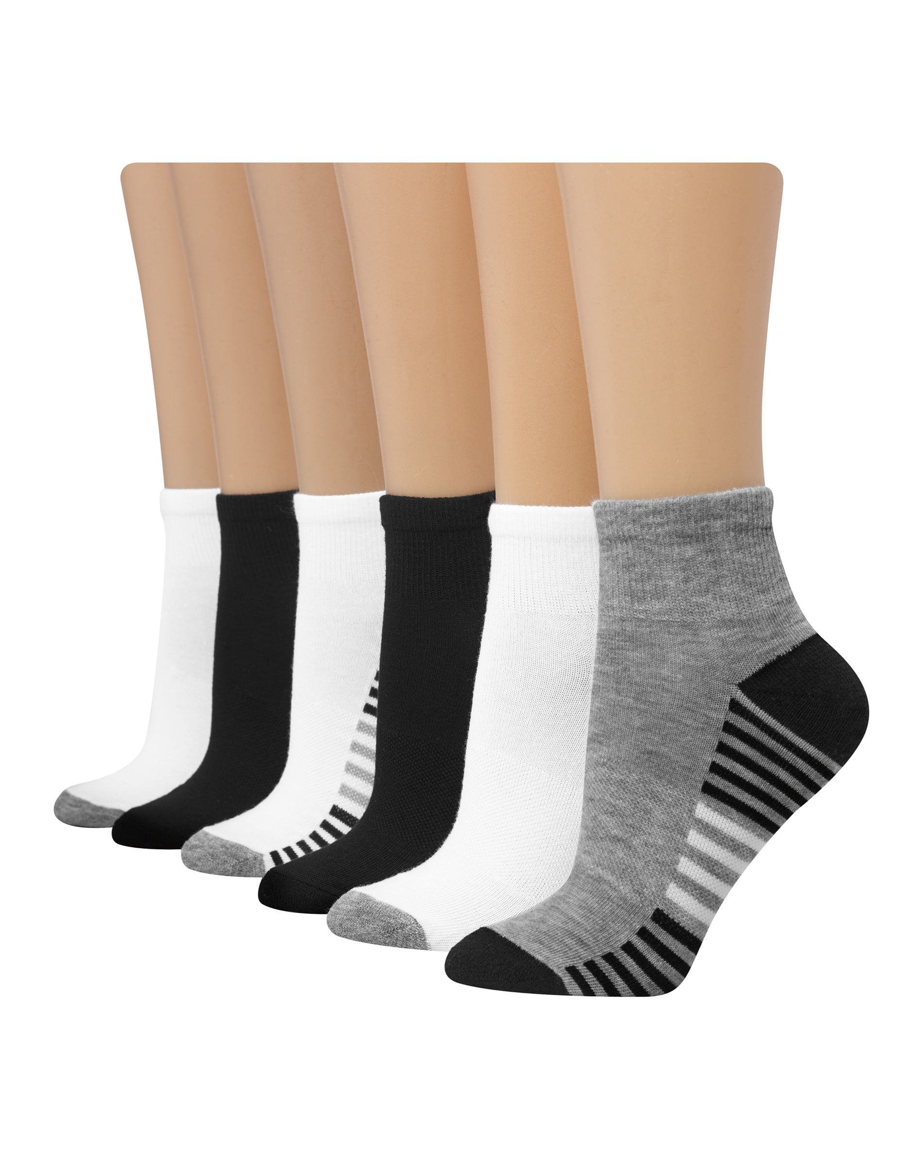 Hanes Ankle Socks  6-Pack Womens  Cool Comfort Fit  Cushioning Zone   Arch Support