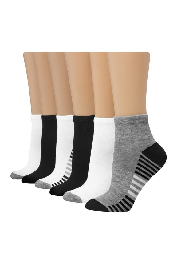 Ankle Socks 6-Pack Womens Cool Comfort Fit Cushioning Zone Arch Support