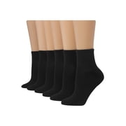Hanes Sport Women's Ankle Socks Pack, 6-Pack, Moisture Wicking, X-Temp Black/Melon 8-12
