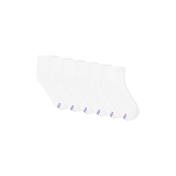 Hanes Ankle Socks, 6 Pairs, Originals ComfortBlend Quarter Socks for Girls