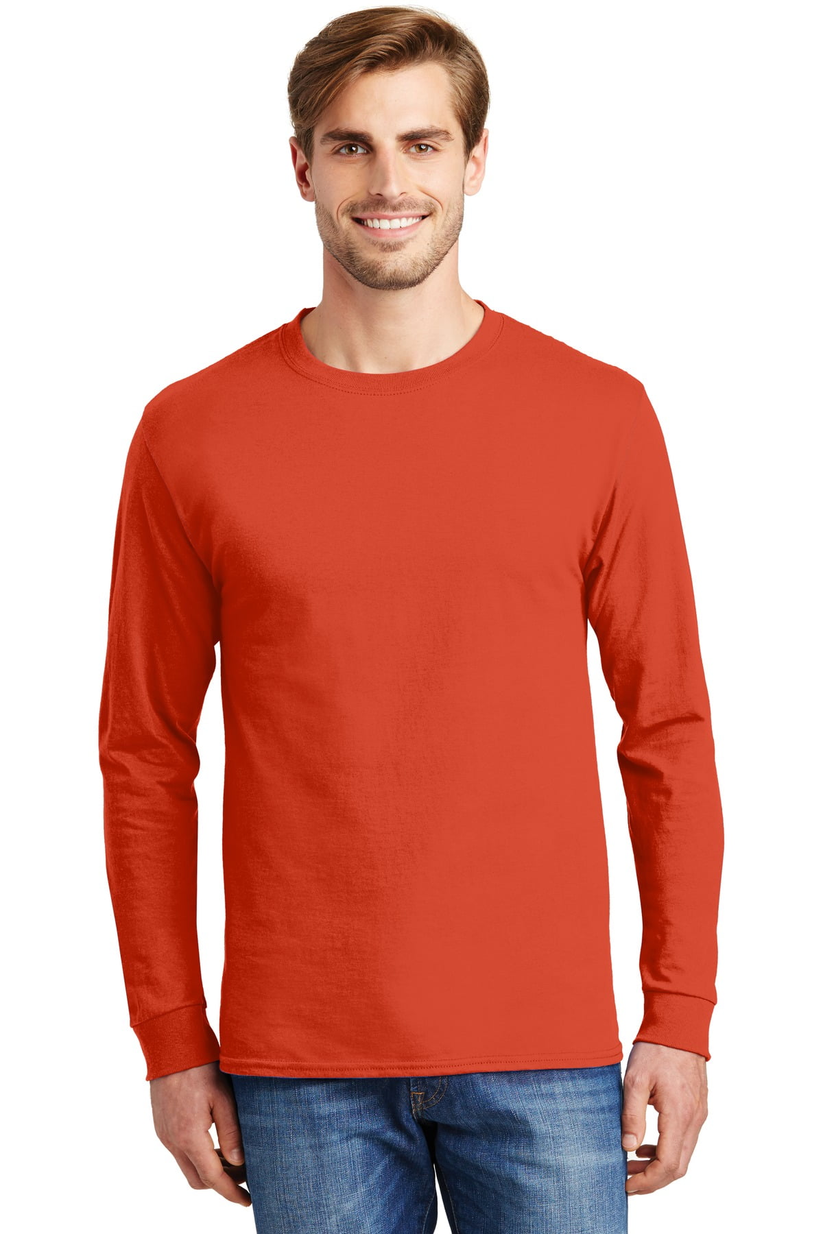 Hanes ® - Authentic 100% Cotton Long Sleeve T-Shirt. 5586 - Walmart.com