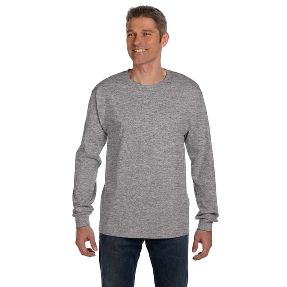 Hanes - Authentic Long Sleeve Pocket T-Shirt - 5596, Light Steel, M, Pack Of 2, Hanes Mens T-Shirts