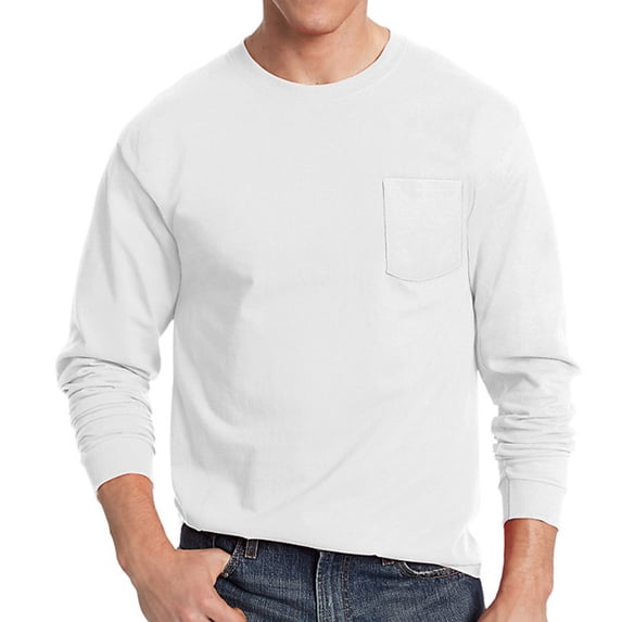 Hanes - Authentic Long Sleeve Pocket T-Shirt - 5596