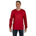 thumbnail image 1 of Hanes - Authentic Long Sleeve Pocket T-Shirt - 5596, Deep Red, S, 1 of 2
