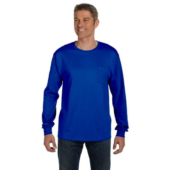 Hanes - Authentic Long Sleeve Pocket T-Shirt - 5596