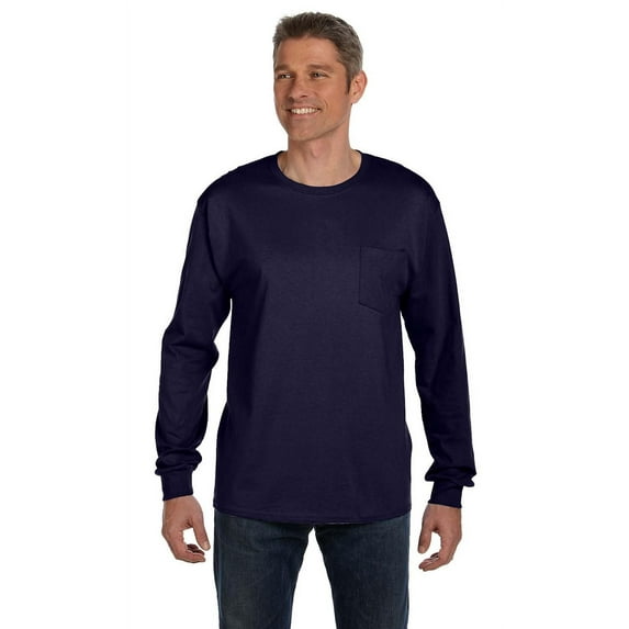 Hanes - Authentic Long Sleeve Pocket T-Shirt - 5596