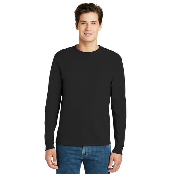 Hanes - Authentic Long Sleeve T-Shirt - 5586, Black, 2X, Pack Of 2, Mens Workout Shirts