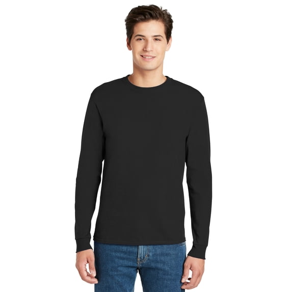 Hanes - Authentic Long Sleeve T-Shirt - 5586, Black, 2X, Pack Of 5, Hanes Mens T-Shirts