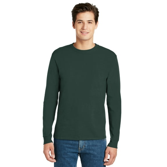 Hanes - Authentic Long Sleeve T-Shirt - 5586, Deep Forest, 2X, Pack Of 5, Hanes Mens T-Shirts