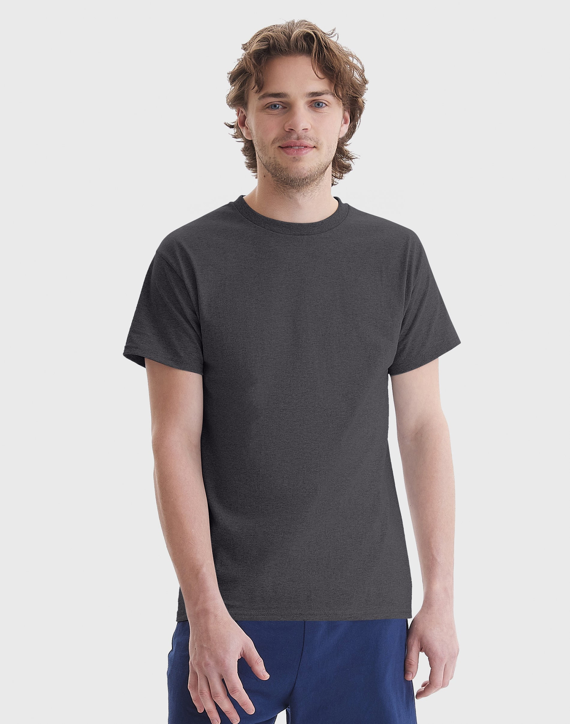 Hanes Authentic Men's Short Sleeve Crewneck T-Shirt, Big and Tall Sizes Available S-5XL