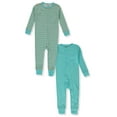 thumbnail image 1 of Hanes Baby 2-Pack Coveralls - aqua/gray, 12 - 18 months (Infant), 1 of 3