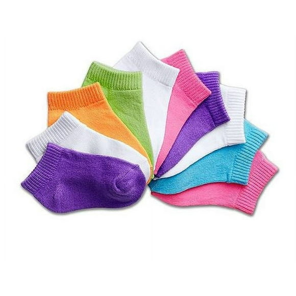 Hanes Baby Girls Low Cut Socks, 10-Pack