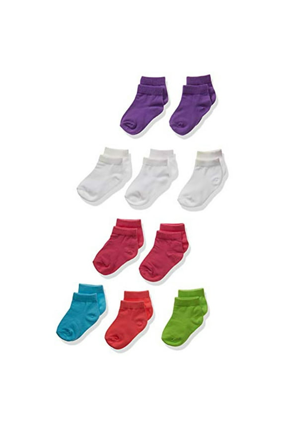 Baby Girls and Toddler Girls Ankle Socks, 10-Pack