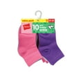 thumbnail image 1 of Hanes Baby Girls and Toddler Girls Ankle Socks, 10-Pack, 1 of 3