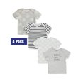 thumbnail image 1 of Hanes Baby T, Flexy Soft Stretch Shirt, Expandable Shoulder, 4-Pack, Grey Fun, 18-24 Months, 1 of 3