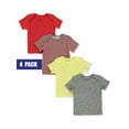 thumbnail image 1 of Hanes Baby T, Flexy Soft Stretch Shirt, Expandable Shoulder, 4-Pack, Yellow/Reds, 18-24 Months, 1 of 3