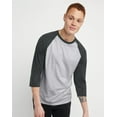 thumbnail image 1 of Hanes Baseball T-Shirt 3/4 Sleeve Cotton Originals Men's Tee Ribbed Crewneck, 1 of 5