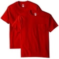 thumbnail image 1 of Hanes Mens Beefy-T Pocket T-Shirt (Pack of 2) 2 Deep Red, 1 of 1