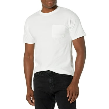 Hanes Men`s Beefy-T Pocket T-Shirt,5190,S,White (Pack of 2) 2 White