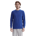 thumbnail image 1 of Hanes Beefy-T Long Sleeve Casual T-Shirt, Crewneck Everyday Casual Tee, Deep Royal, M, 1 of 5
