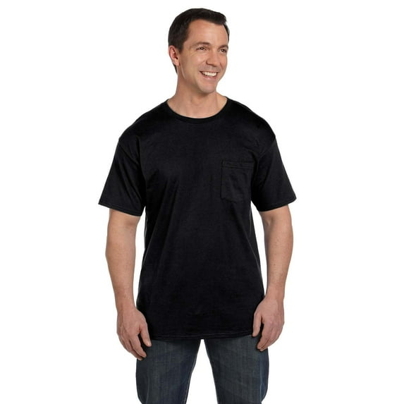 Men's Hanes Beefy-T w/Pocket (Pack of 9) 9 Black
