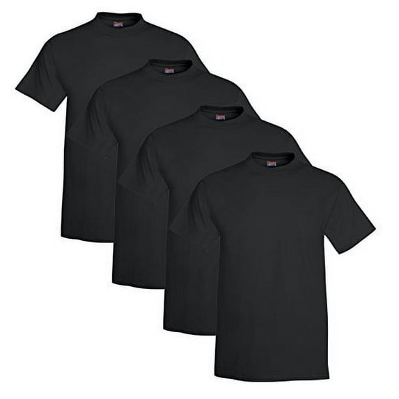 Hanes mens 6.1 oz. Beefy-T(5180)-BLACK-3XL-4PK