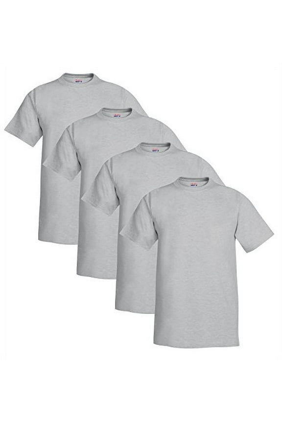 Beefy-T Men`s Short-Sleeve T-Shirt -(Pack of 4) 4 Light Steel