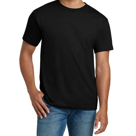 Hanes Beefy-T Short Sleeve T-Shirt for Men’s, Crewneck Casual Blank Shirt Black Tee, XL