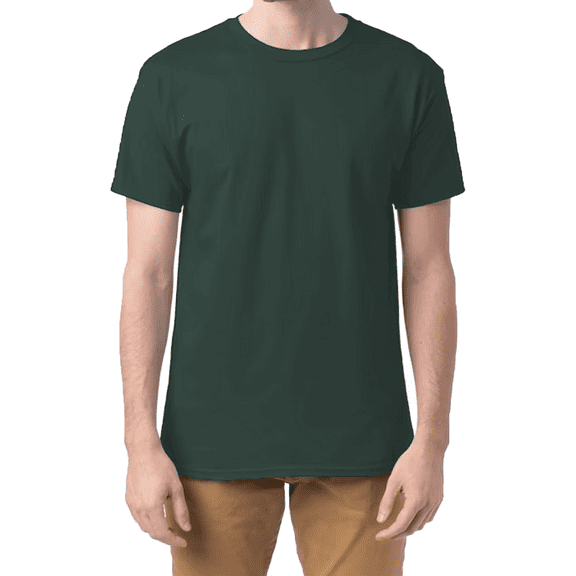 Hanes Beefy-T Short Sleeve T-Shirt for Men’s, Crewneck Casual Blank Shirt Deep Forest Tee, XL