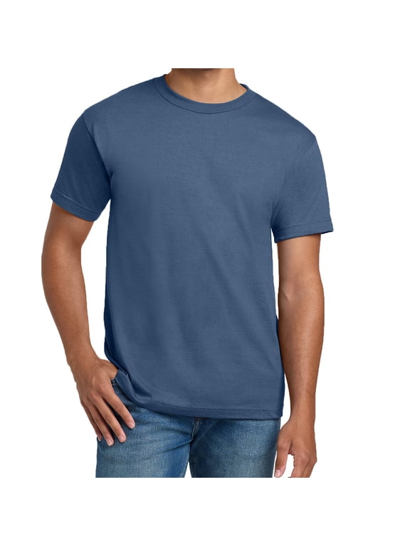 Beefy-T Short Sleeve T-Shirt for Men’s, Crewneck Casual Blank Shirt Denim Blue Tee, M
