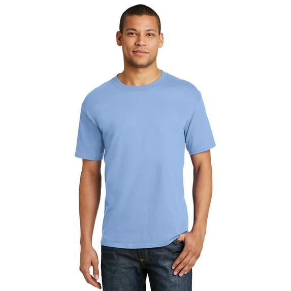 Hanes - Beefy-T T-Shirt - 5180, Light Blue, S, Pack Of 2, Hanes Mens T-Shirts