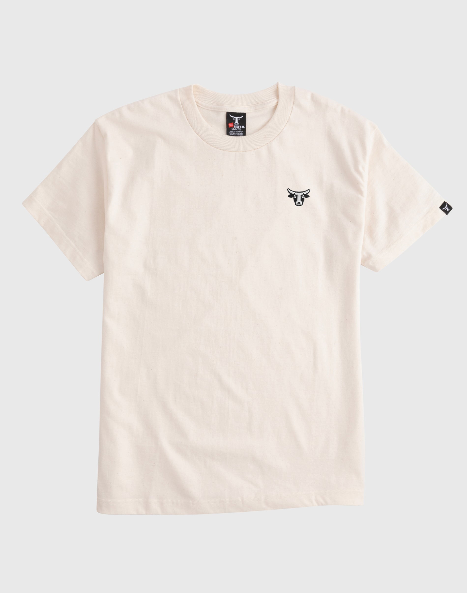 Hanes Beefy-T Unisex Heavyweight Cotton Graphic T-Shirt, Bull Logo Natural  XL 