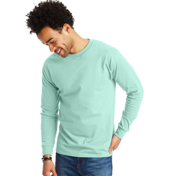 Hanes Beefy-T Unisex Long Sleeve T-Shirt Clean Mint 3XL