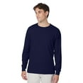 thumbnail image 1 of Hanes Beefy-T Unisex Long Sleeve T-Shirt Navy S, 1 of 4