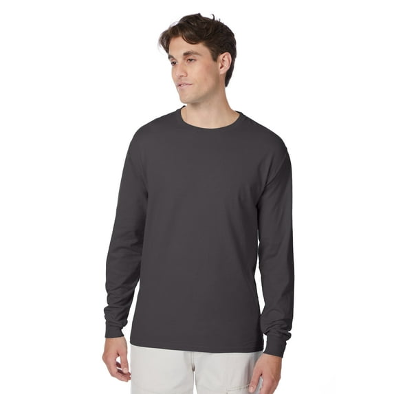 Hanes Beefy-T Unisex Long Sleeve T-Shirt Smoke Gray 3XL