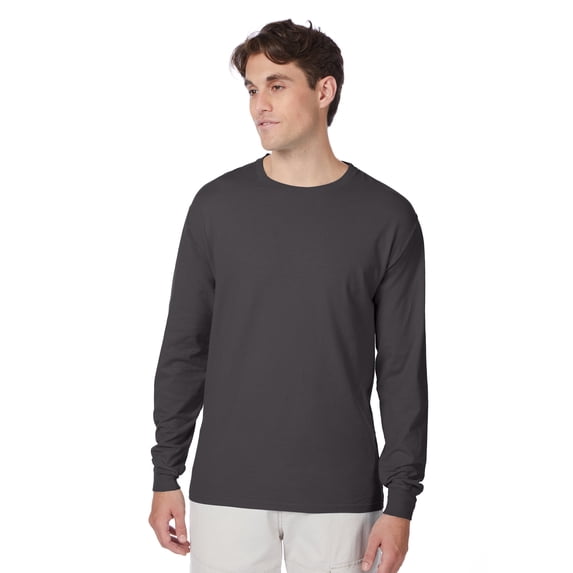 Hanes Men's and Big Men's Premium Beefy-T Long Sleeve T-Shirt, Up To 3XL