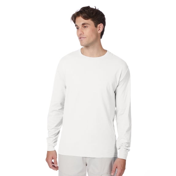Hanes Beefy-T Unisex Long Sleeve T-Shirt White S